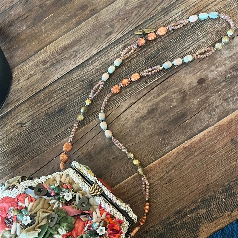 Vintage Mary Frances Floral Beaded Handbag with Beaded Strap - Picture 9 of 9